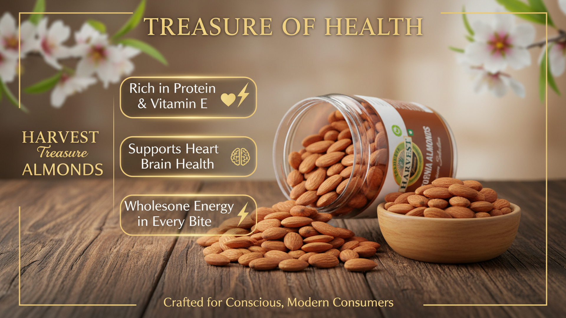 Harvest Treasure Premium California Almond 450gm