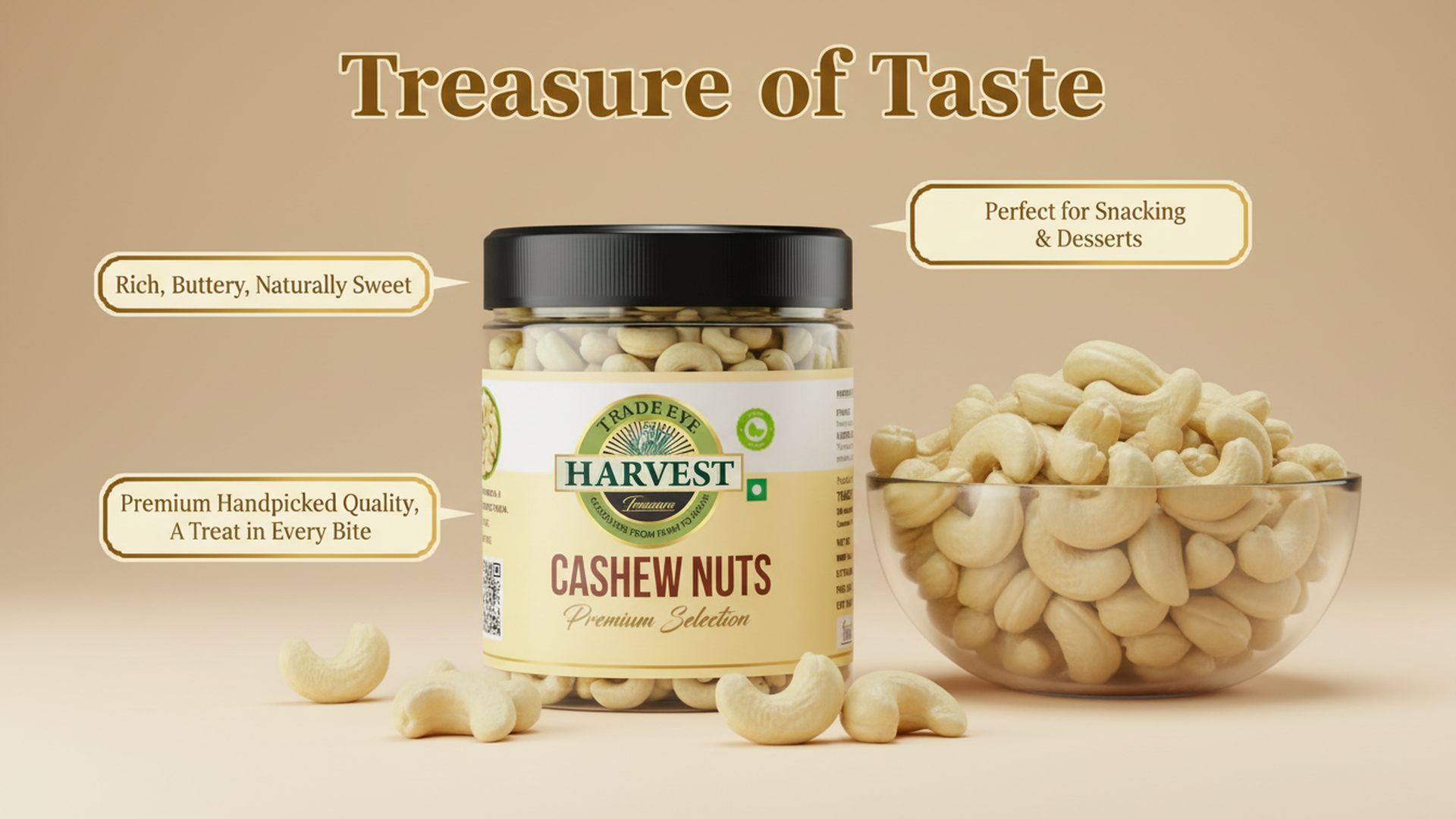 Harvest Treasure Premium Cashew Nuts 250gm