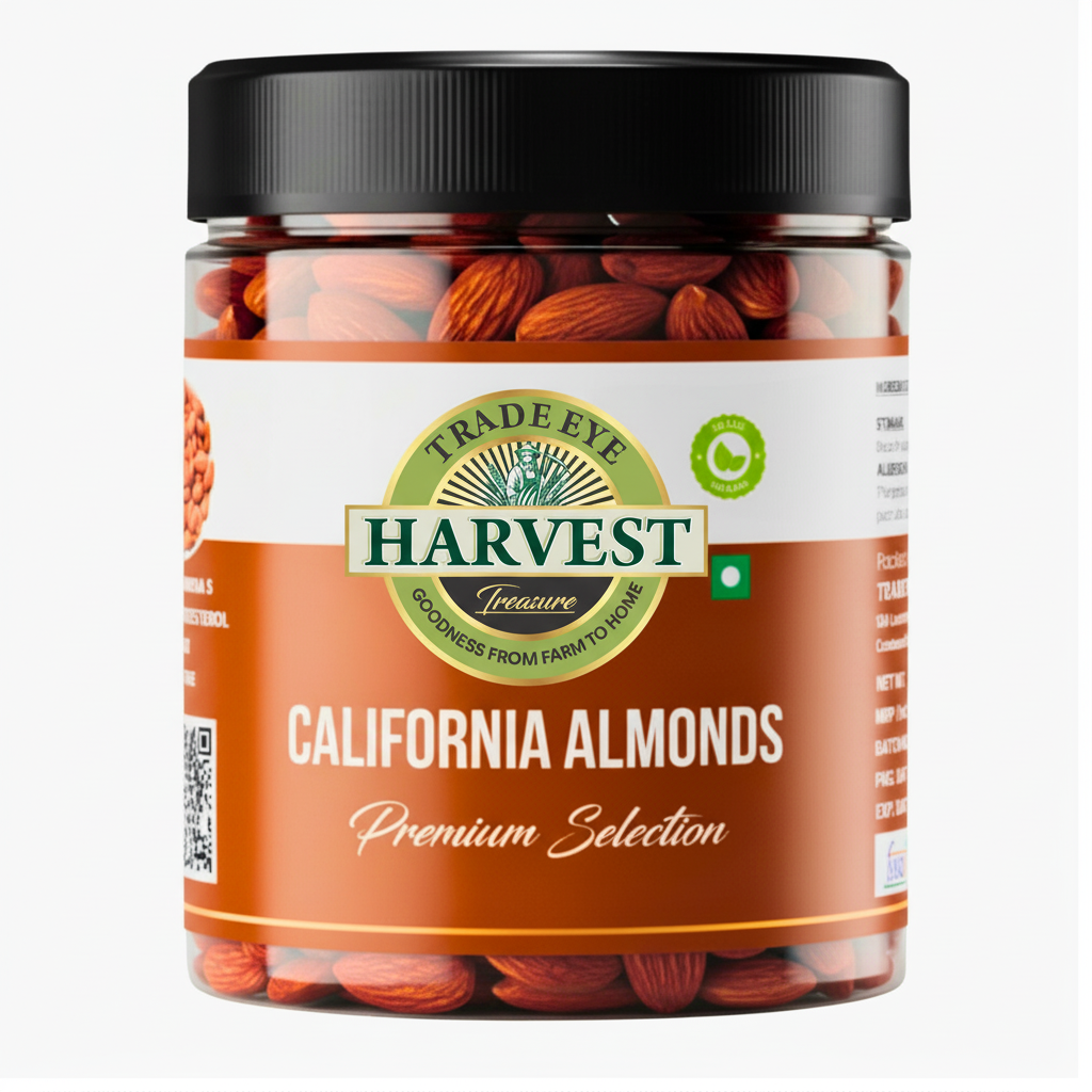 Harvest Treasure Premium Almonds 250gm – Fresh, Handpicked, Nutrient-Rich Dry Fruits for Healthy Snacking and Energy Boos