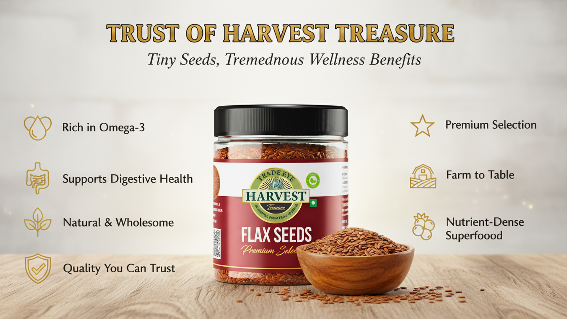 Harvest Treasure Premium Flax Seeds 450gm