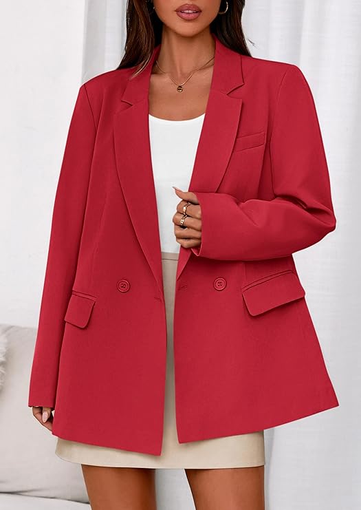 PRETTYGARDEN Fall 2025 Blazers for Women Business Casual Long Sleeve Lapel Pockets Dressy Suit Jackets Work Office Clothes