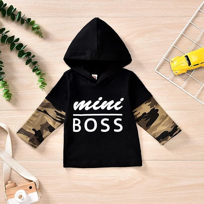 fioukiay Toddler Baby Boy Outfit Clothes LittLe Kids Long Sleeve Hoodie Sweatshirt Camouflage Pants Set Fall Winter Clothing