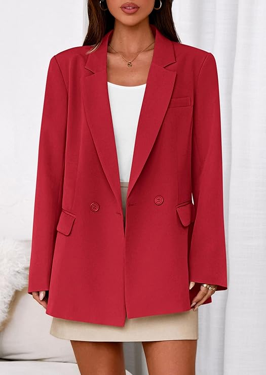 PRETTYGARDEN Fall 2025 Blazers for Women Business Casual Long Sleeve Lapel Pockets Dressy Suit Jackets Work Office Clothes