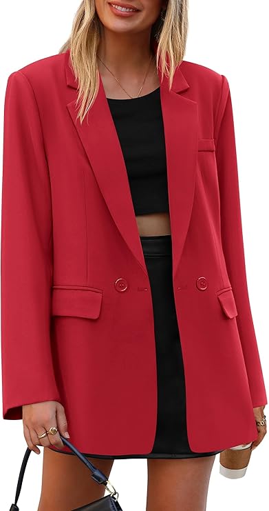 PRETTYGARDEN Fall 2025 Blazers for Women Business Casual Long Sleeve Lapel Pockets Dressy Suit Jackets Work Office Clothes