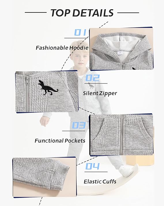 Boys Clothes Kids Sweatsuit Hoodies and Sweatshirts Fall Outfits 4T 5T 6T 7T Winter Clothes Pants Set