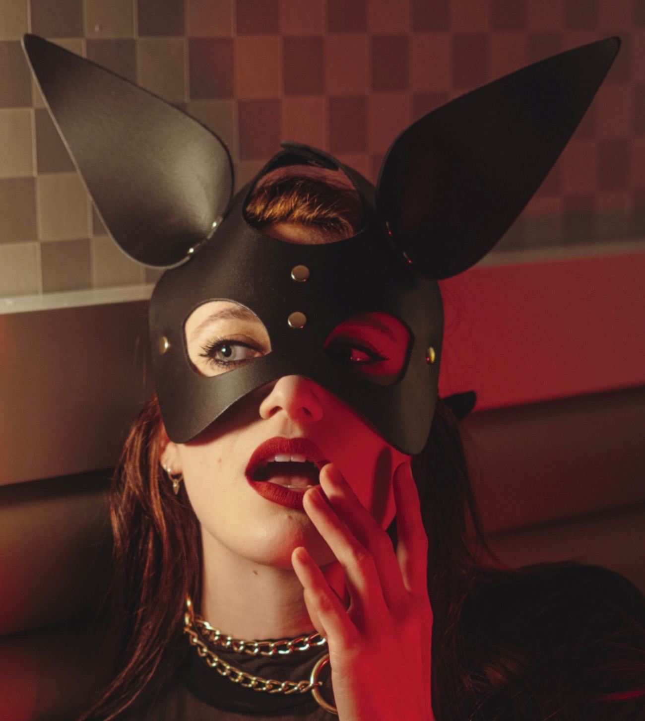 Masque Lapin Noir & Gold