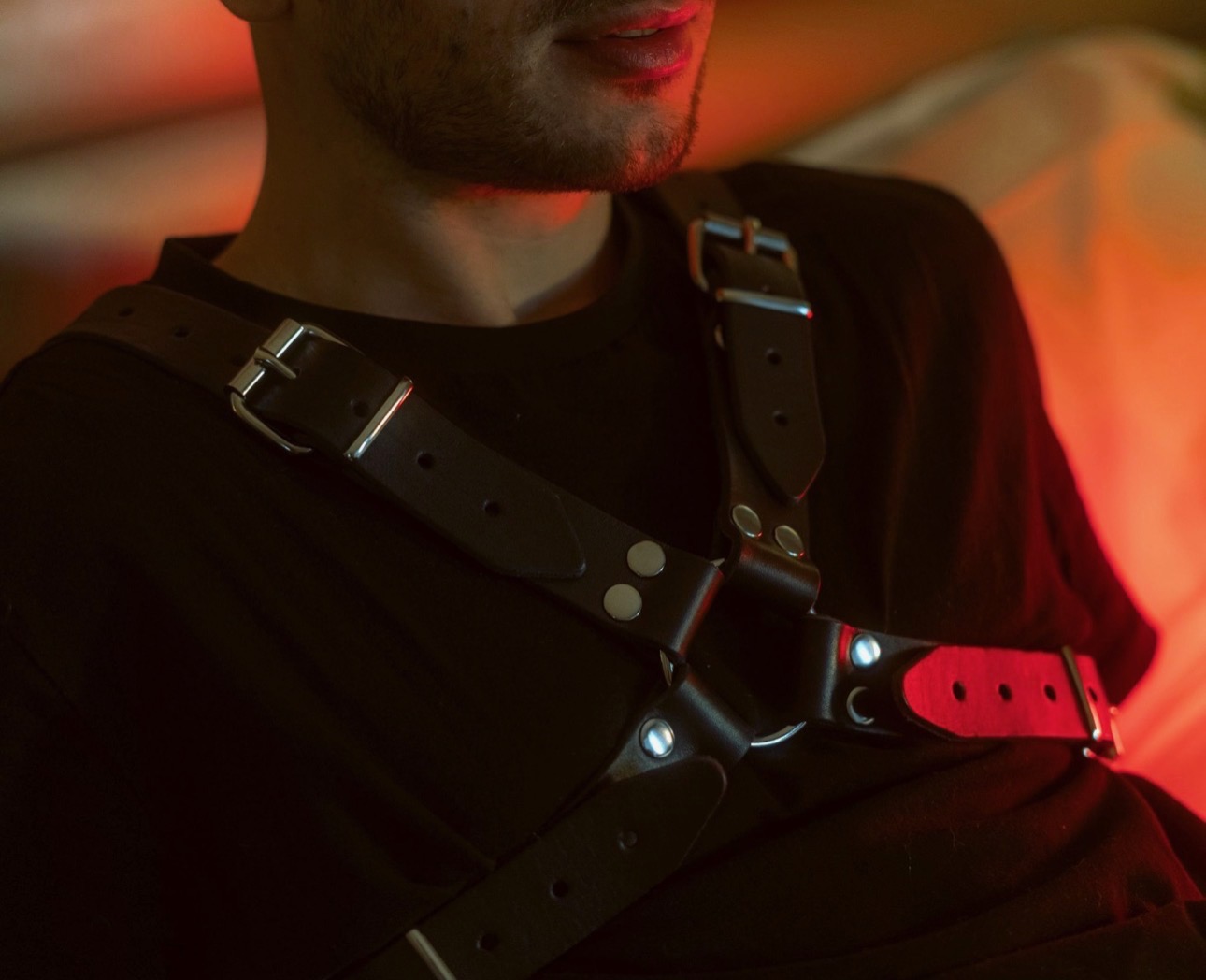 Harnais buste cuir homme 