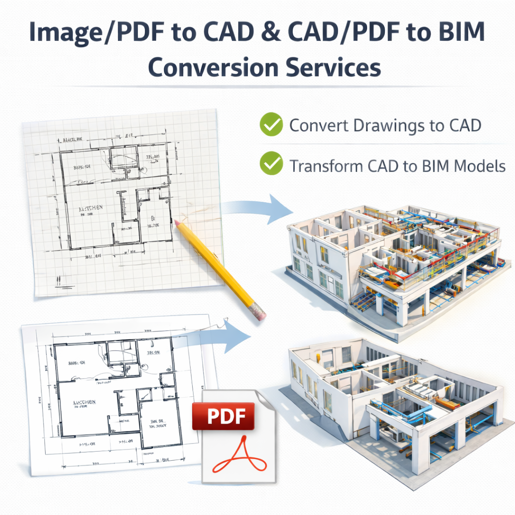 Image / PDF to CAD & CAD / PDF to BIM Conversion Services