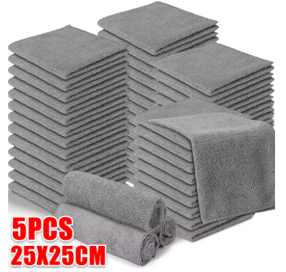 Lot de 5 chiffons microfibres haute qualité – 25 x 25 cm