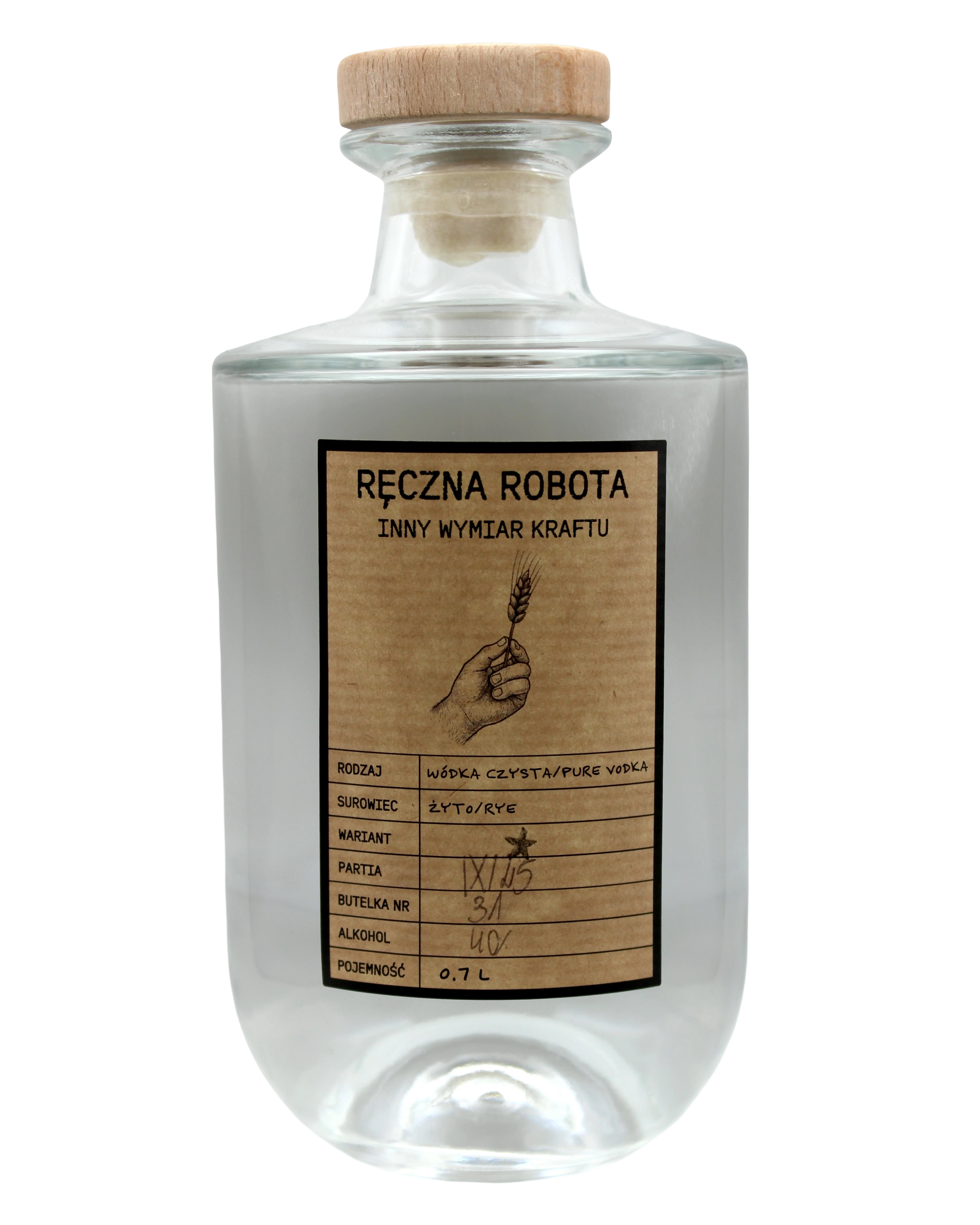 Wódka czysta "Ręczna robota" Żytnia ★ 40%