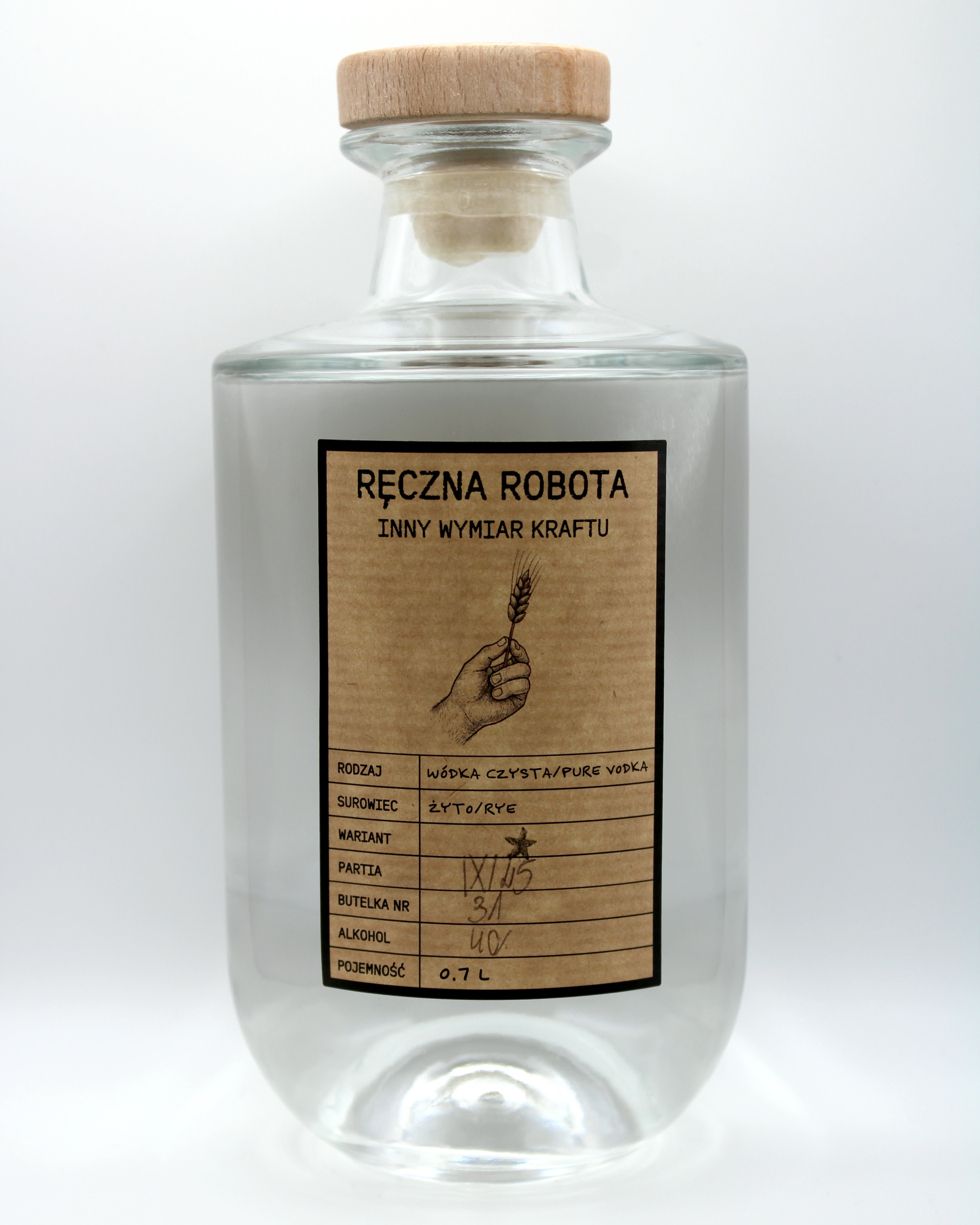 Wódka czysta "Ręczna robota" Żytnia ★ 40%