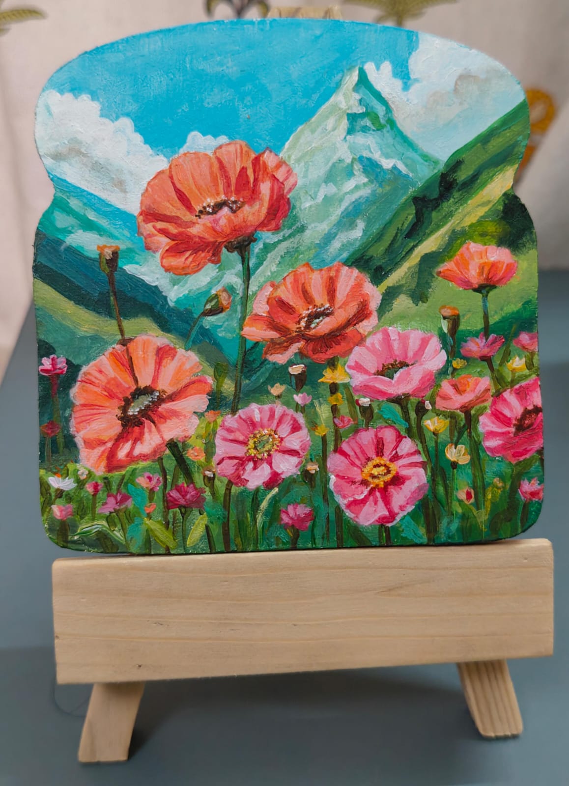 Poopy Flowers and  Mountain 