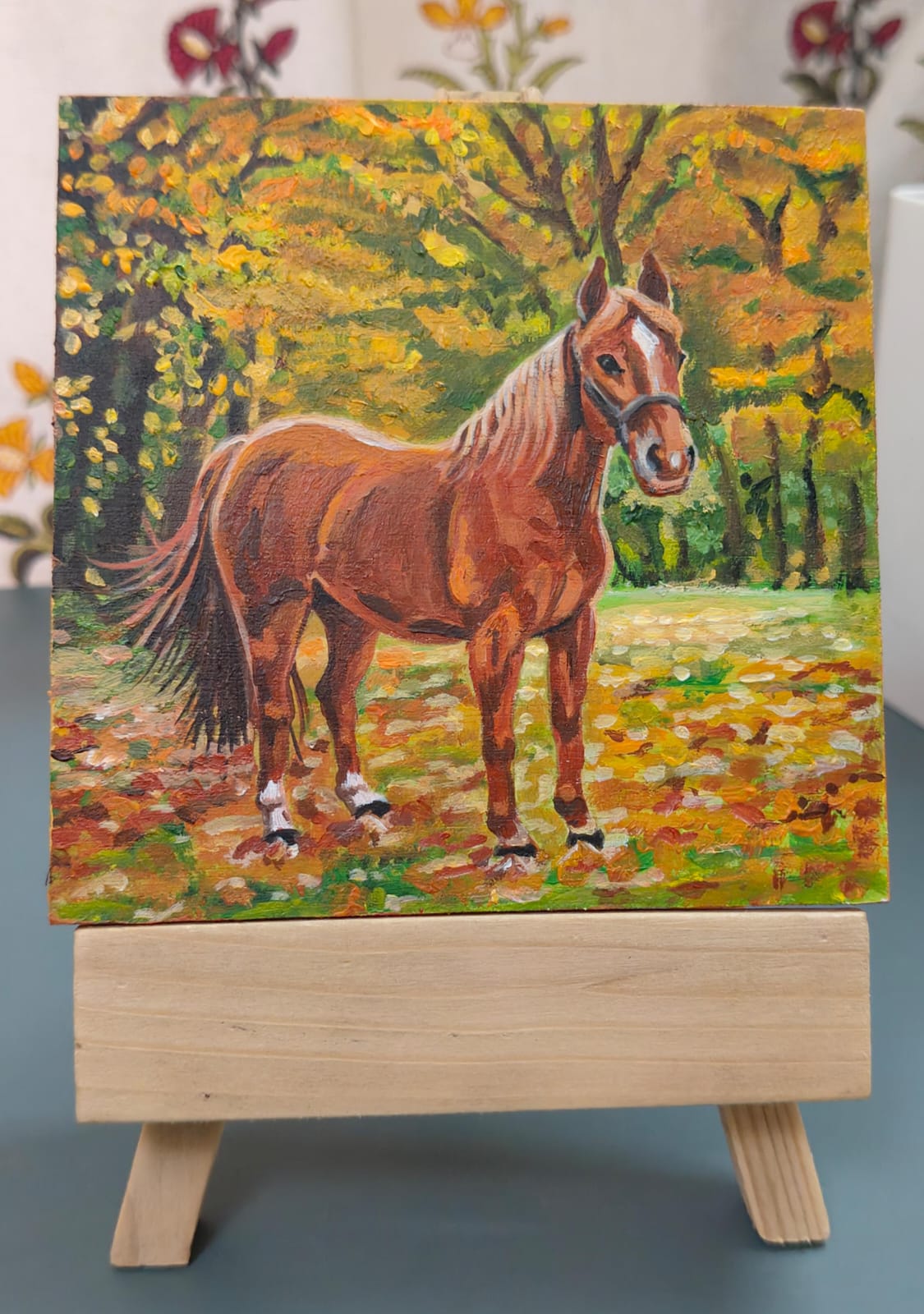 Horse in Autumn Forest