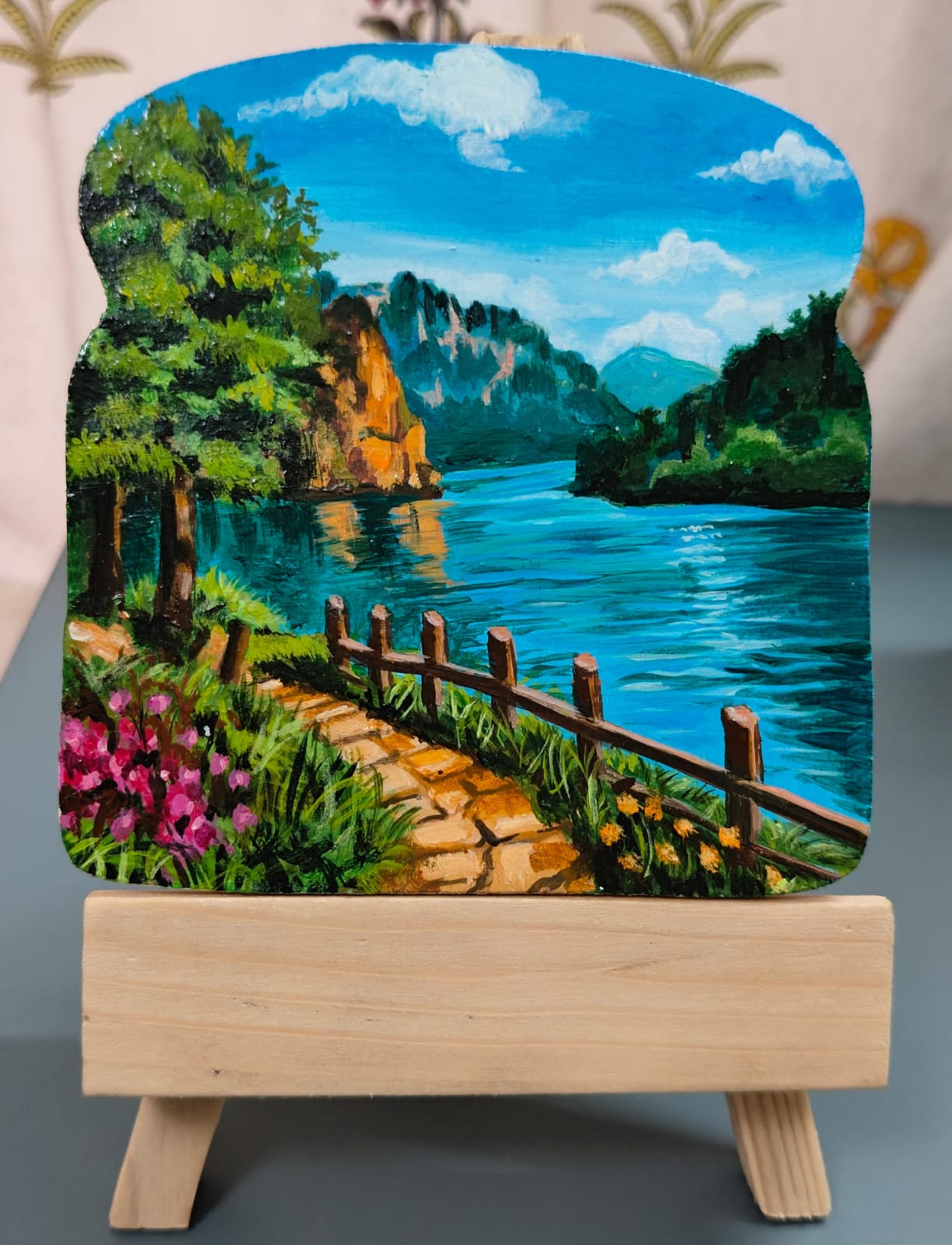 Vivid river and mountain Landscape