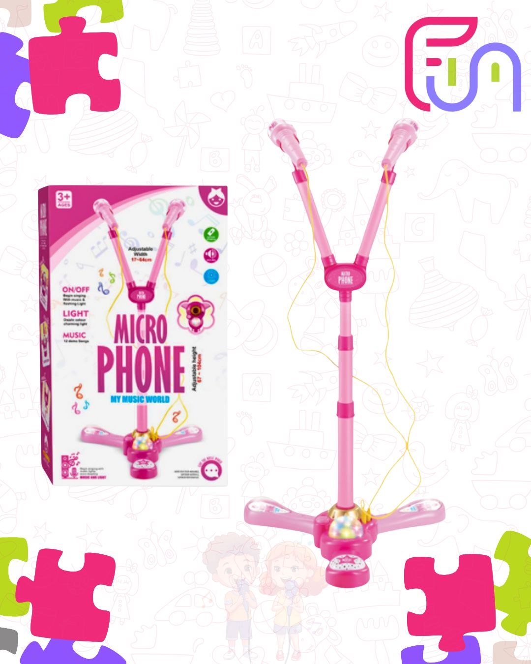 Dual Microphone Toy - Pink