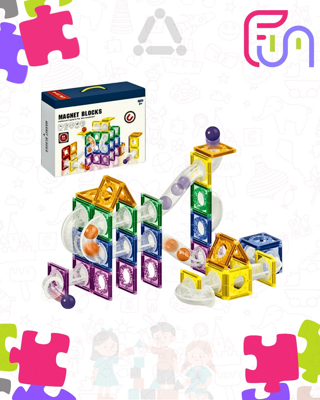Magnetic Building Blocks 84PCS