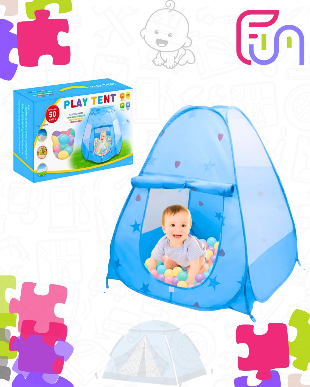 Children’s Play Tent with 50 Balls