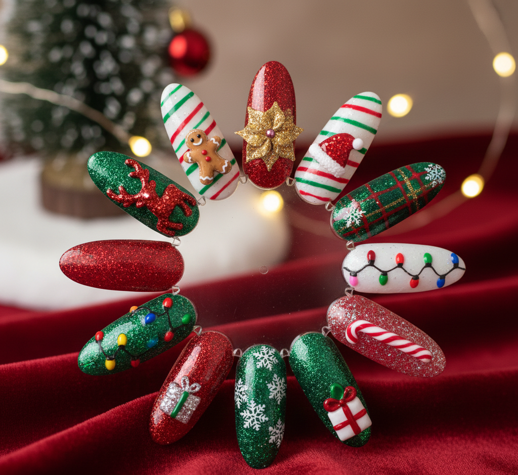 Christmas Press-On Nails Set
