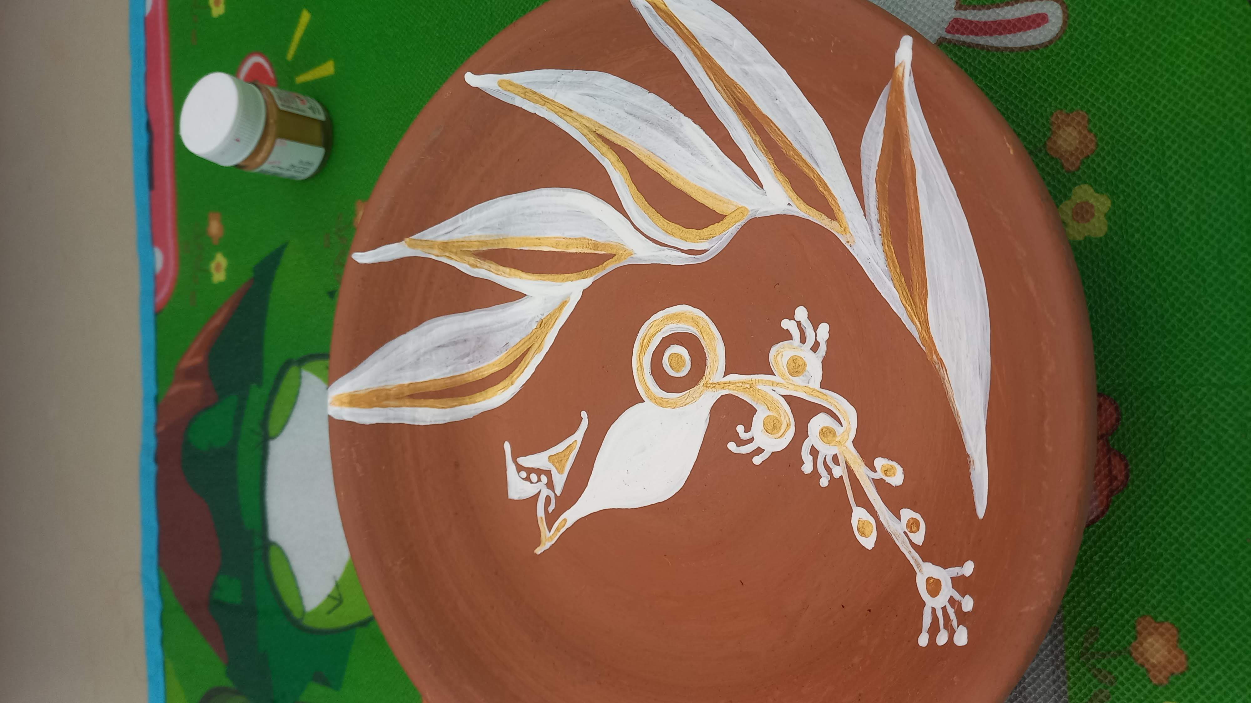 Hand-Painted Terracotta Plate