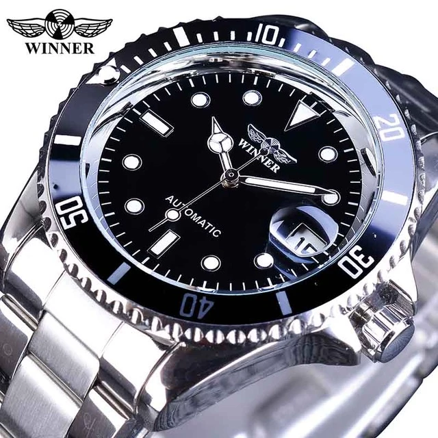Men’s Luxury Mechanical Watch — Automatic Movement, Date Display, High-Quality Stainless Steel. Perfect Men’s Gift — WINNER.