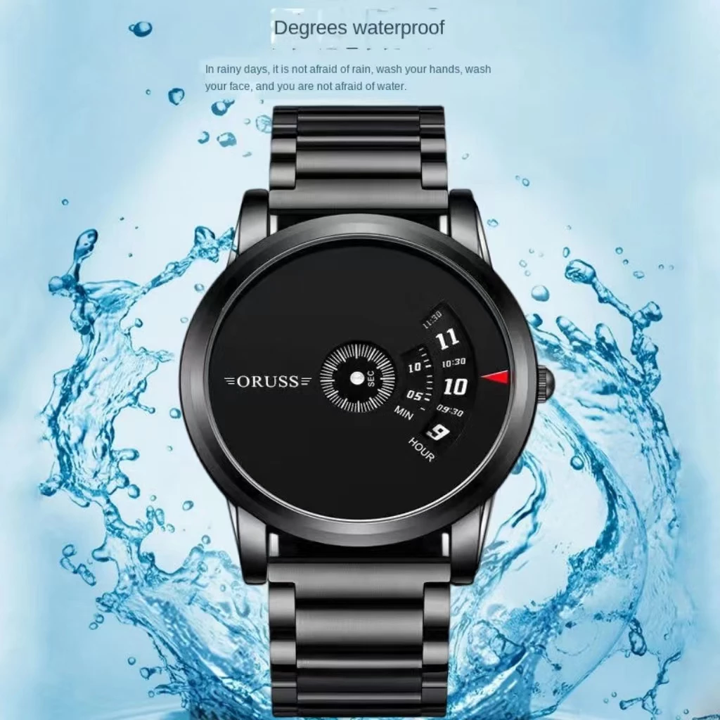 Luxury Waterproof Fashion Men’s Watch — Stainless/Leather, Luminous Korean Version Quartz, With Gift Box — ORUSS.