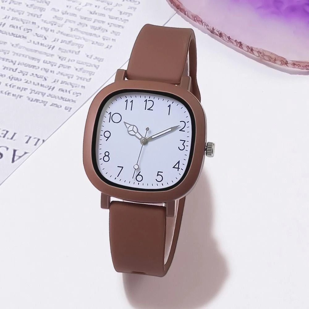Women’s Quartz Wristwatch — Stainless Steel & Silicone, Luminous Hands, Jelly Color Design — TRENDYZONE1.