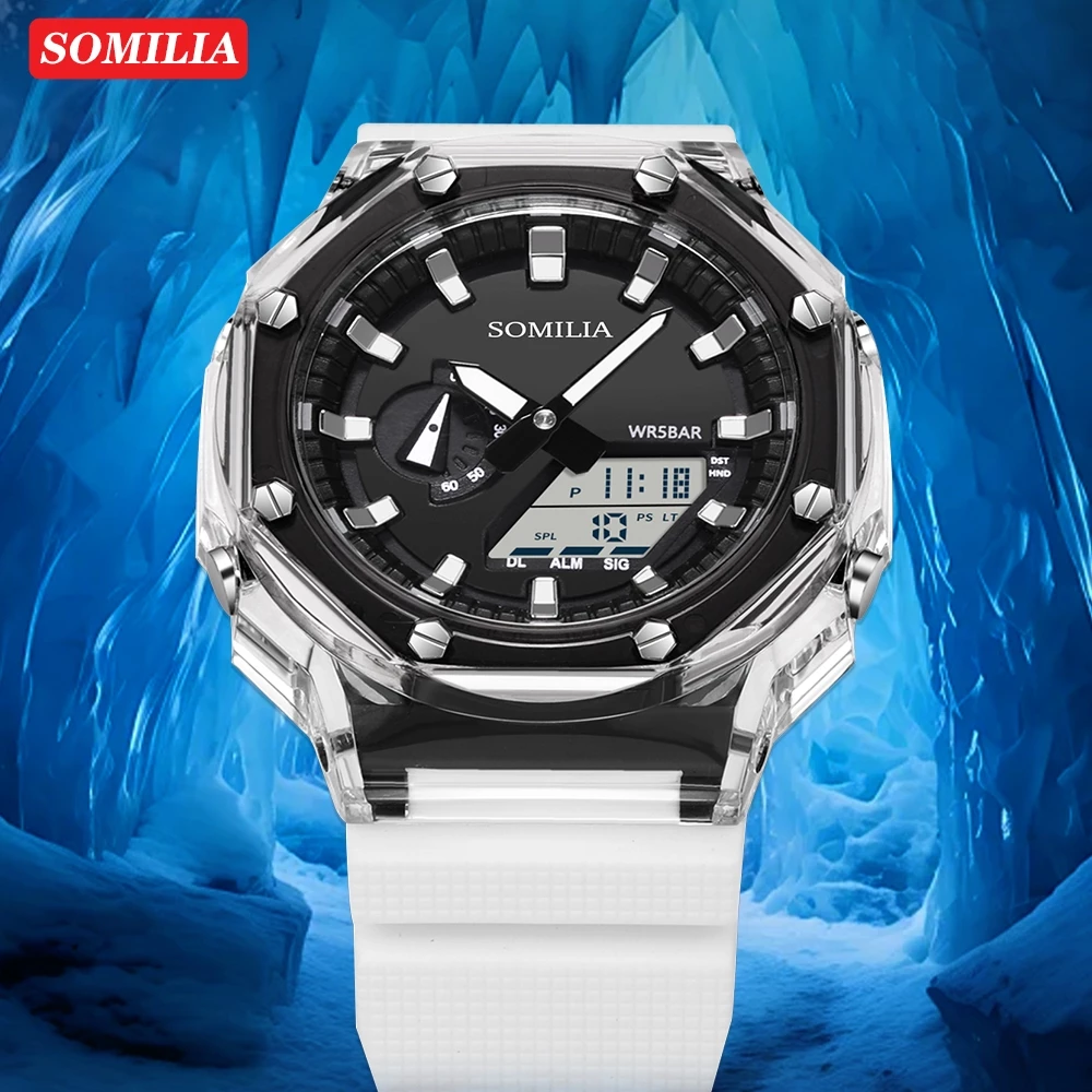 Digital Men’s Watch — Countdown, Stopwatch, LED Light, Electronic Outdoor Military Design, 5-Alarm Waterproof Quartz Wristwatch — G-Style.