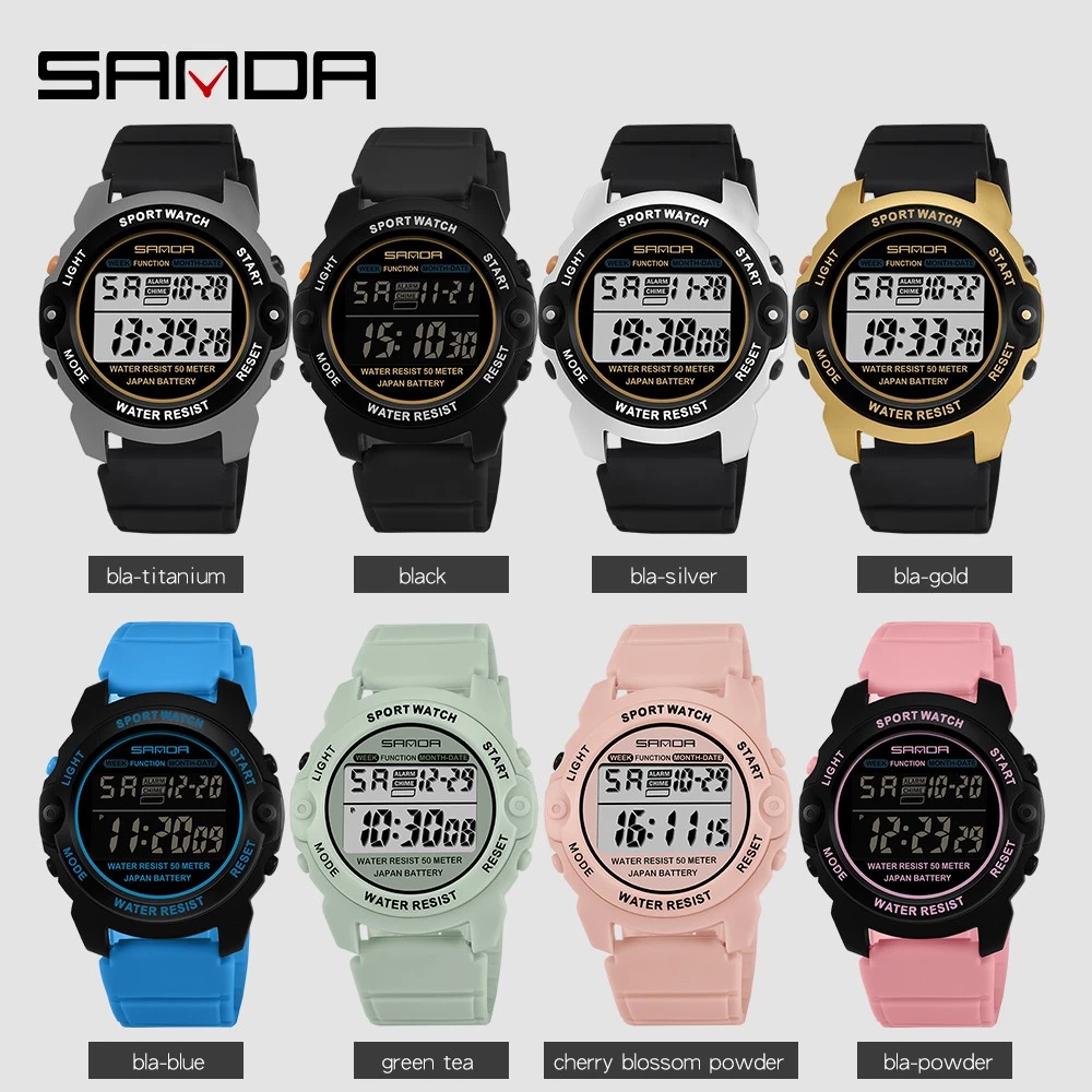 Women’s Fashion Casual Sports Watch — Waterproof, LED Digital Display — Sanda.