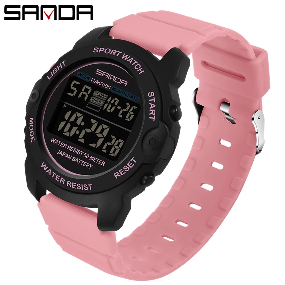 Women’s Fashion Casual Sports Watch — Waterproof, LED Digital Display — Sanda.