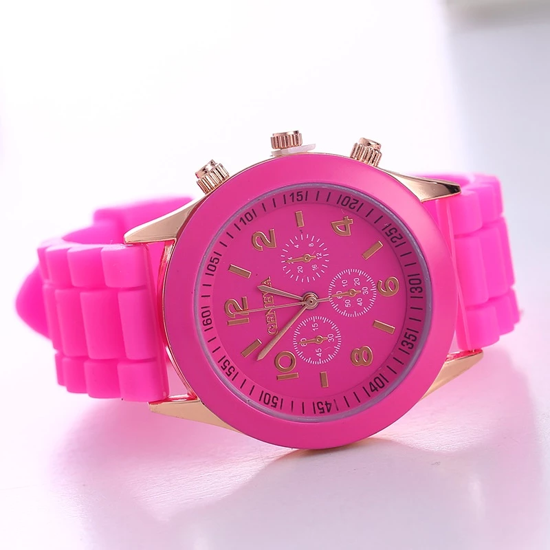 Women’s Korean Fashion Silicone Watch — Beautiful Color Jelly Design, Student Leisure Style — Geneva.