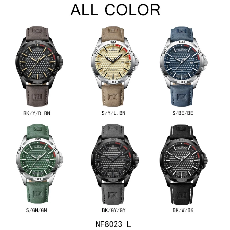 Original Men’s Luxury Sport & Business Waterproof Quartz Watch with Date — Naviforce 8023