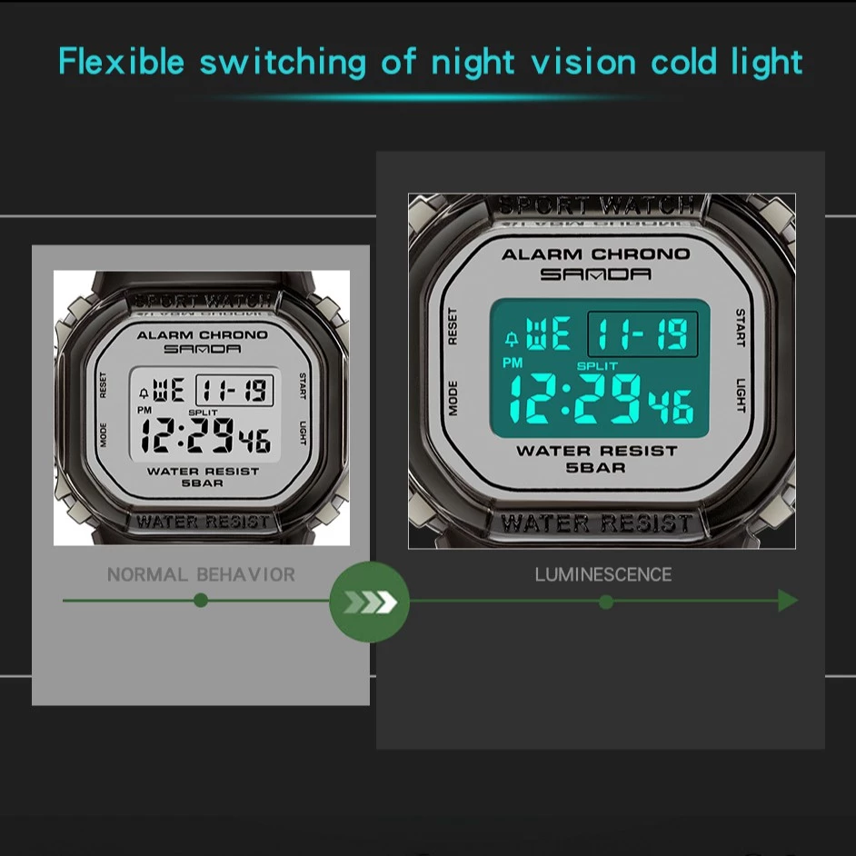 Fashion Sports Digital Watch — Women’s Design, Model 2009 (Also for Men) — SANDA.