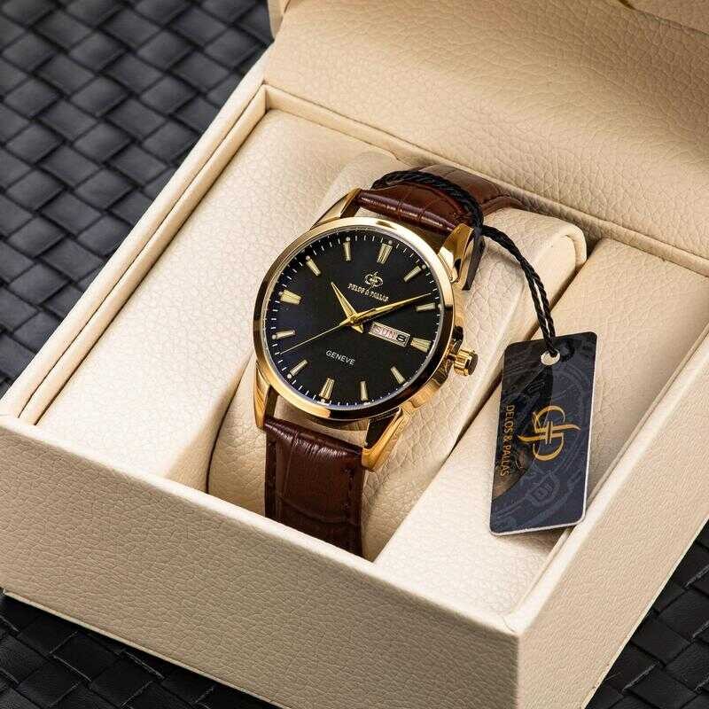 Aunthentic 100% DELOS & PALLAS patrimony day date Waterproof Multifunctional High Quality Business Fashion Men's