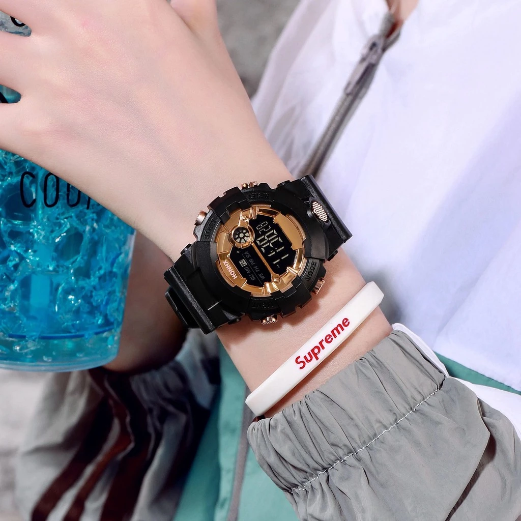 Digital Watch with LED Calendar — Water-Resistant Korean Hot Design, Relo Watches #SP01 — Korean.