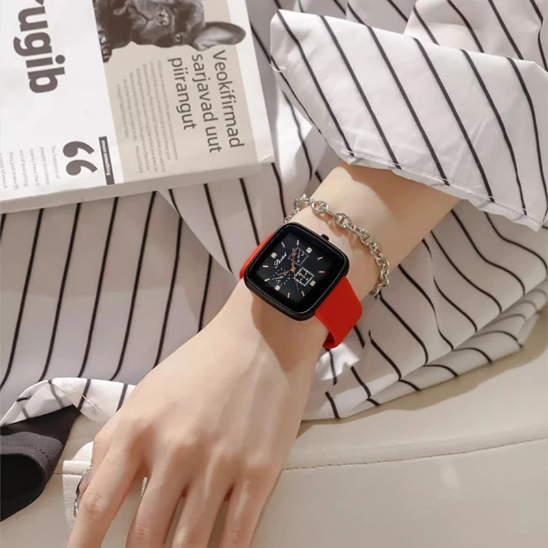 Square Ladies Wristwatch — Luxury Creative Dial, Top Brand Female Clock, Silicone Strap — Women Silicone.