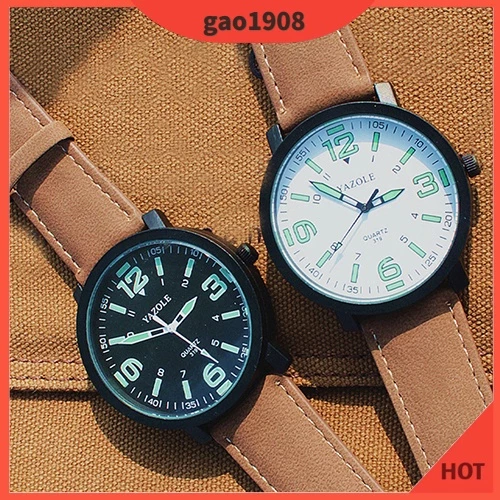 Women’s Glow-in-the-Dark Quartz Sport Wristwatch — Faux Leather Strap, Elegant Lady’s Design — GAO_Fashion.