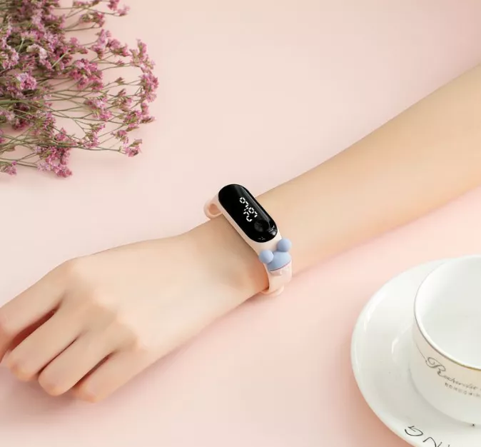 Touch Screen Digital Sport Wristband — Student Fashion Cartoon Waterproof Watch for Men and Women — LED.