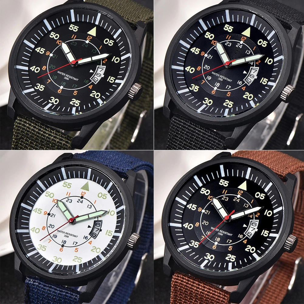 TS Luxury Sport Watch for Men — Military Design, Stainless Steel, Luminous Dial & Date