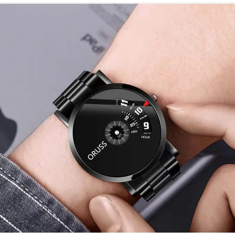 Luxury Waterproof Fashion Men’s Watch — Stainless/Leather, Luminous Korean Version Quartz, With Gift Box — ORUSS.