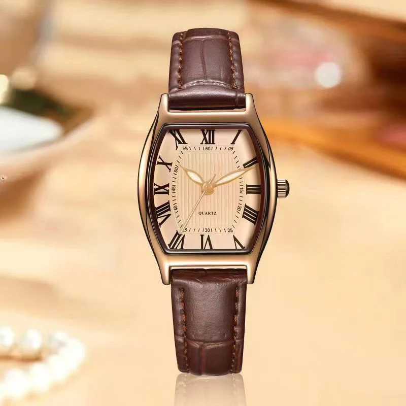Stylish Women’s Watch — Brown Retro Leather Strap Quartz Watch, Perfect Christmas Gift — Buy 1 Get 1 Free.