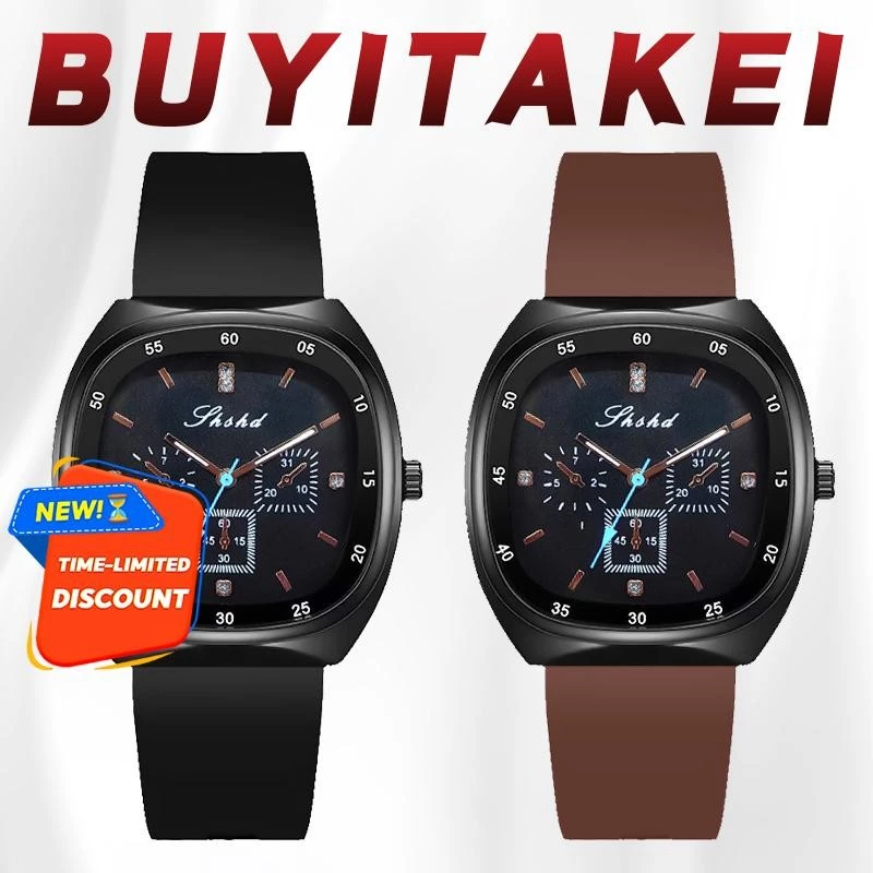 Waterproof Quartz Watch with Silicone Band — Unisex Fashion Watch for Men & Women, Ideal Christmas Gift — Buy 1 Get 1 Free.