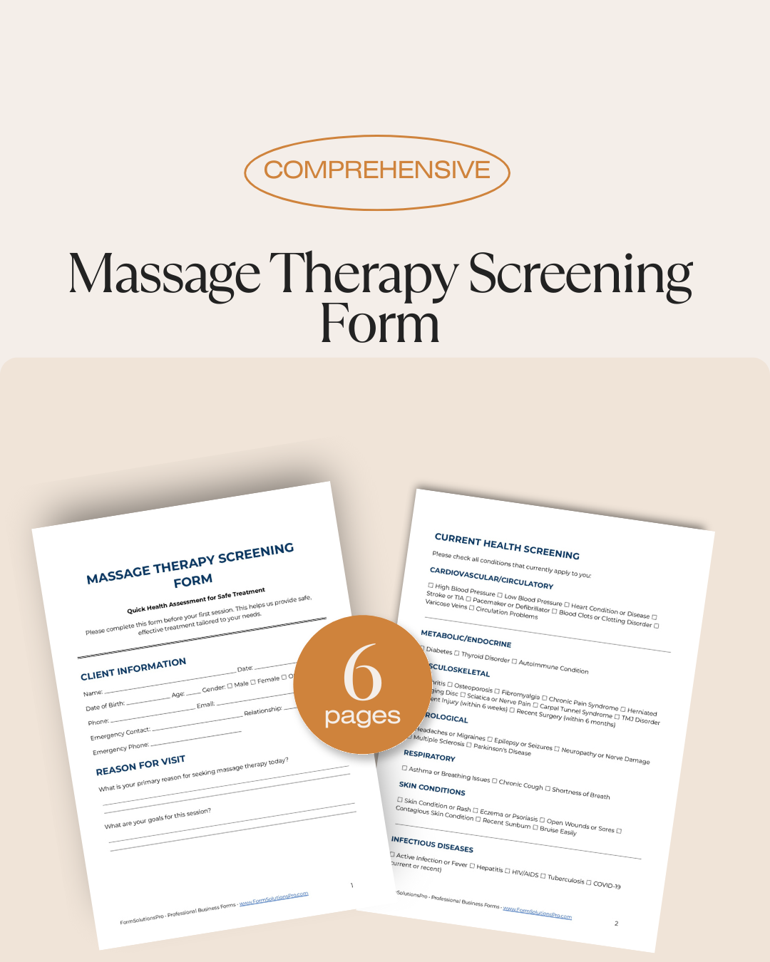 Massage Therapy Screening Form