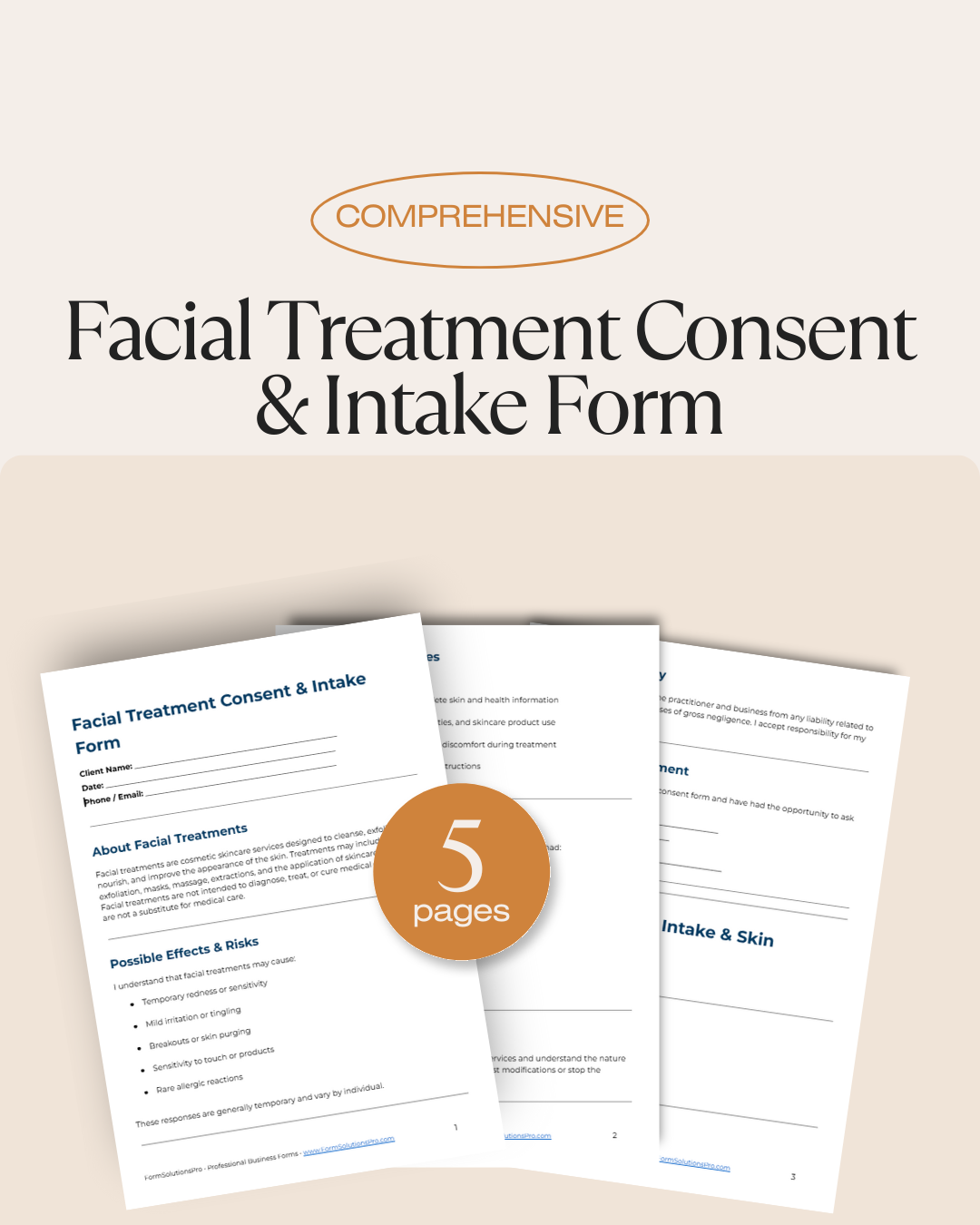 Facial Treatment Consent Form + Client Intake