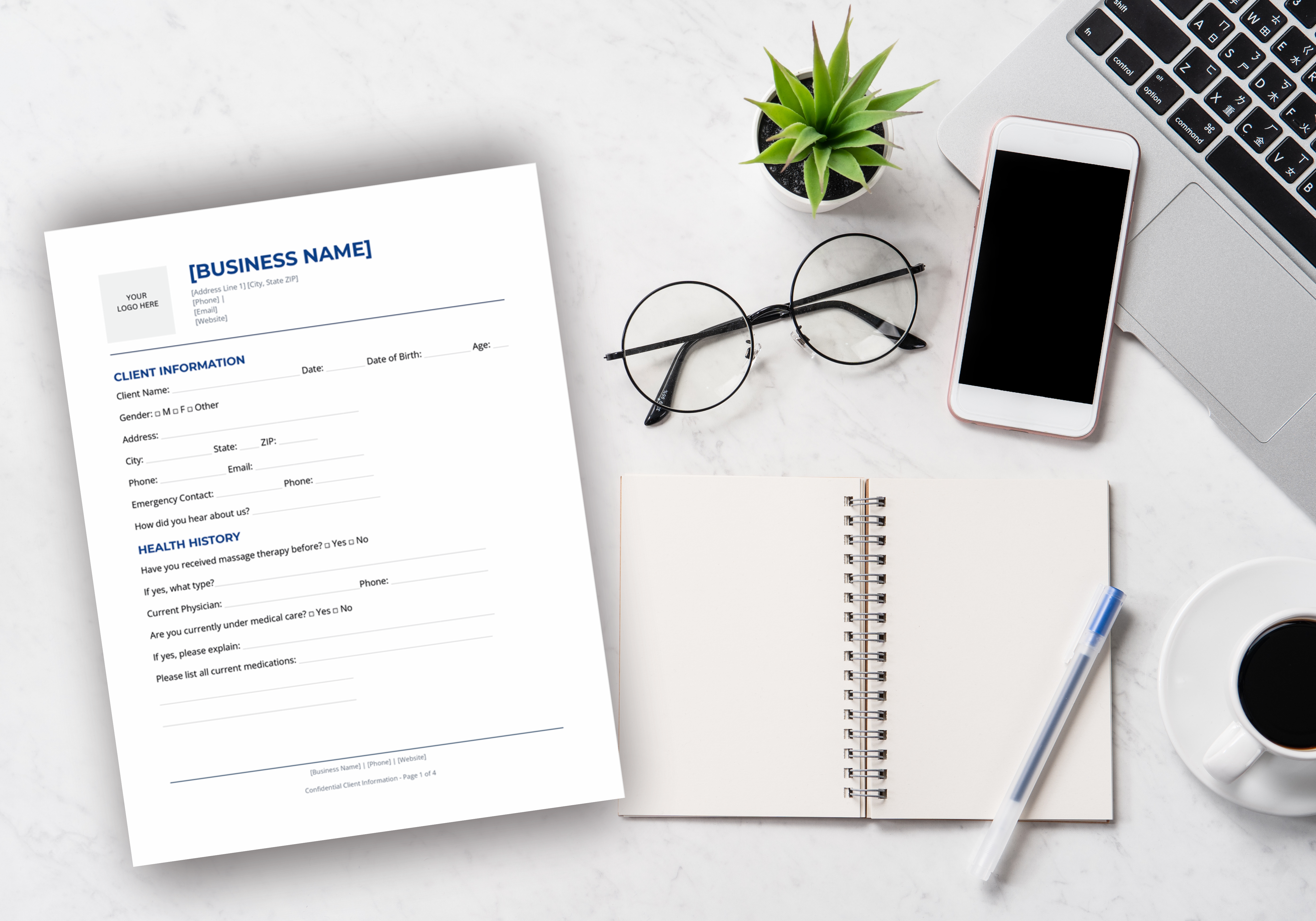 Massage Therapy Client Intake Form Template