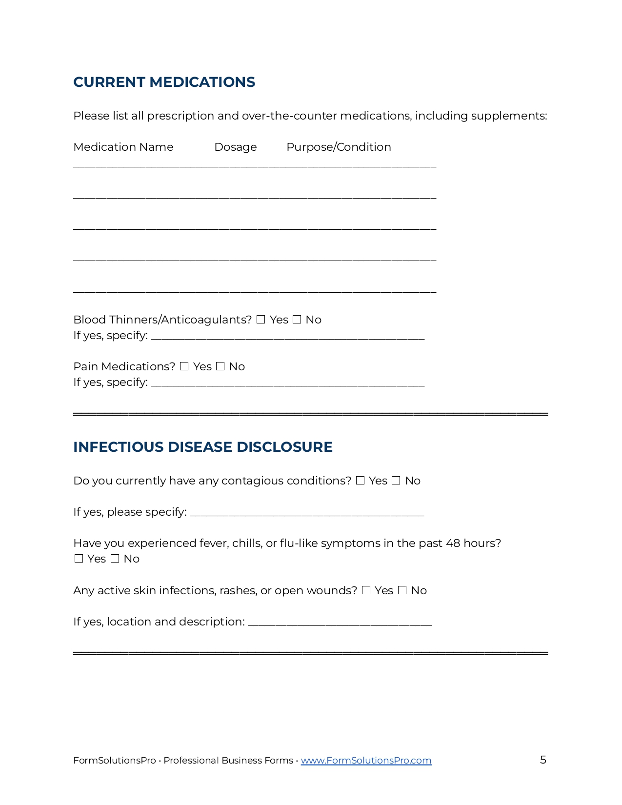 Emergency Contact Medical Information Form