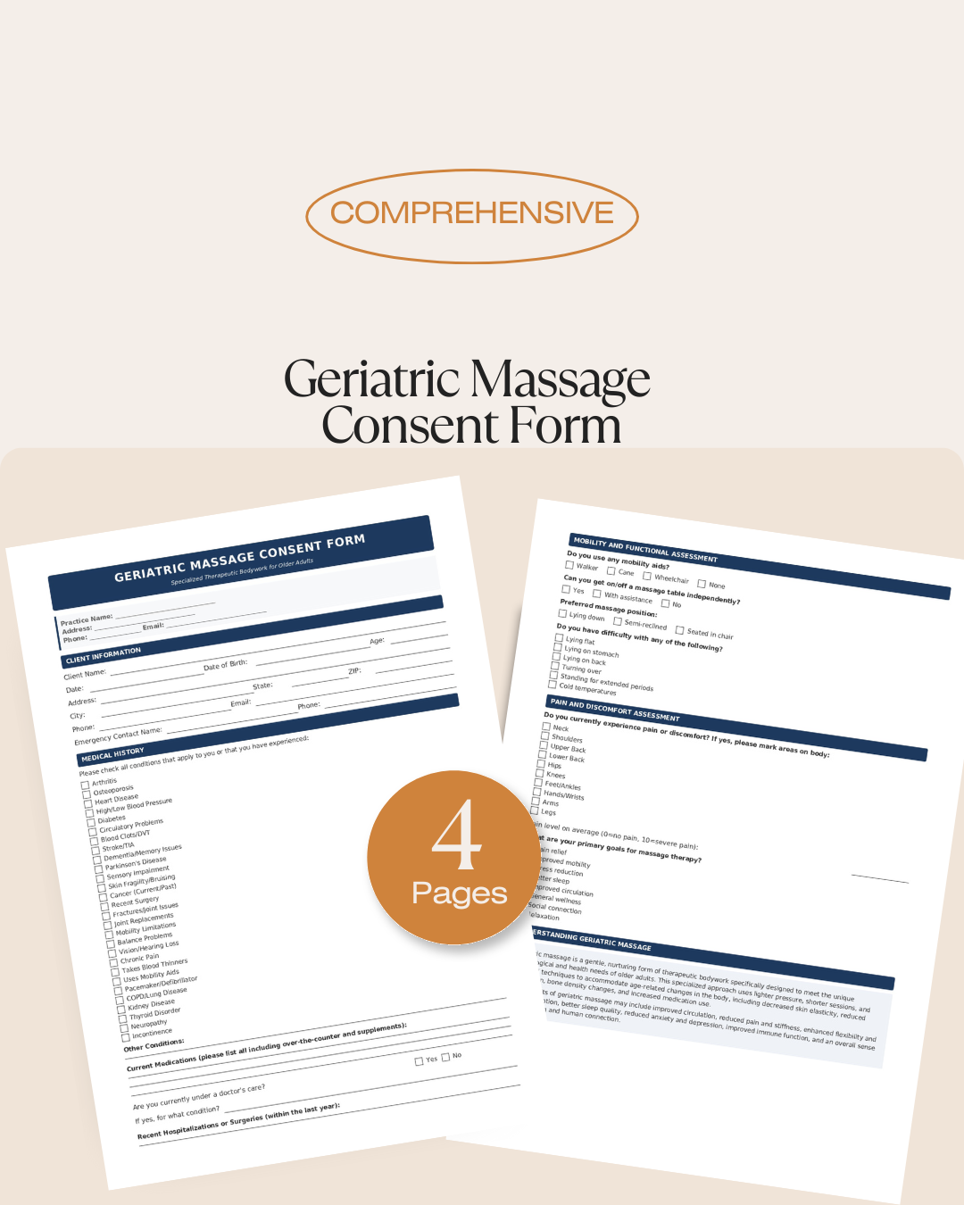 Geriatric Massage Consent Form