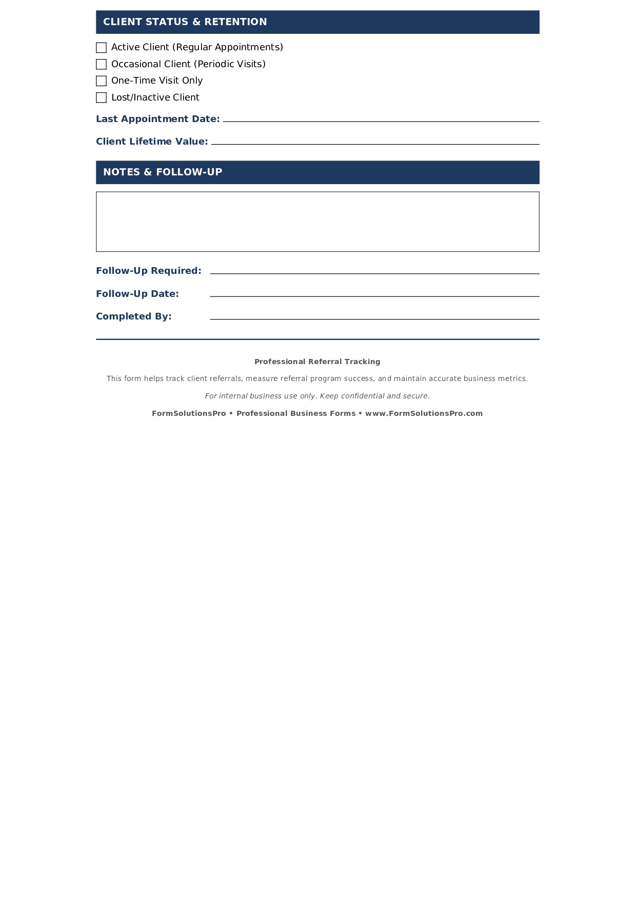 Client Referral Tracking Form