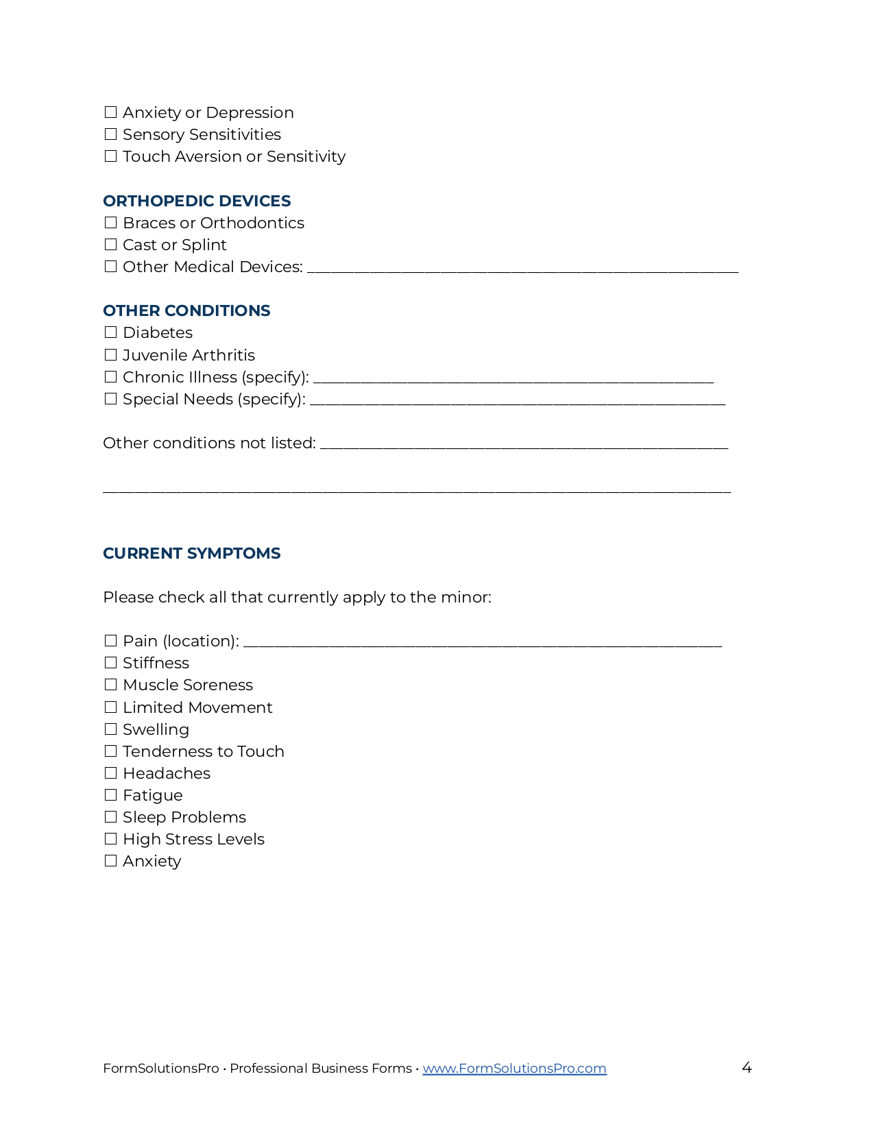 Minor Client Consent Form