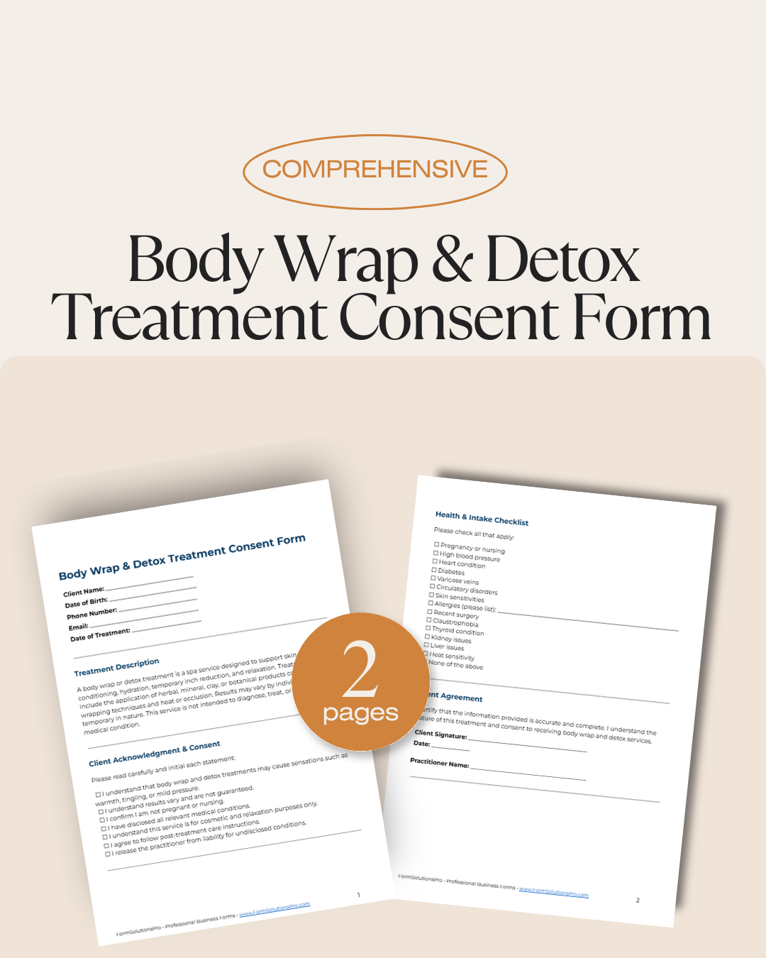 Body Wrap & Detox Treatment Consent Form