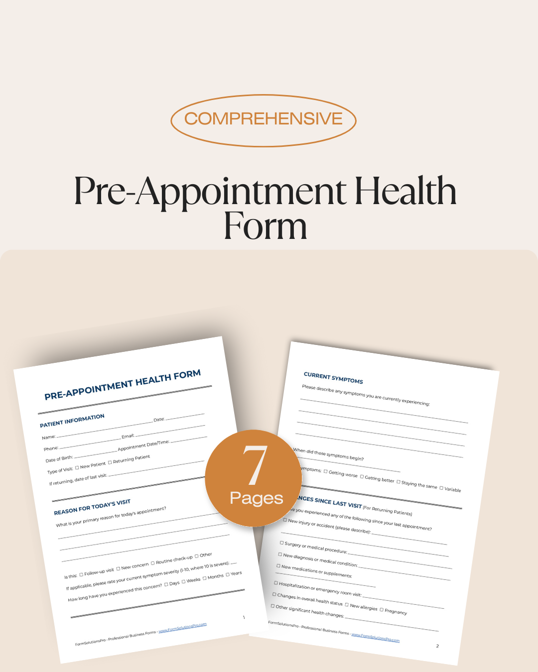Pre-Appointment Health Form